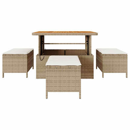 Trädgårdsmöbelset Beige konstrotting