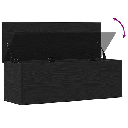 Förvaringslåda Svart Ek 102 x 35 x 35 cm Konstruerat trä