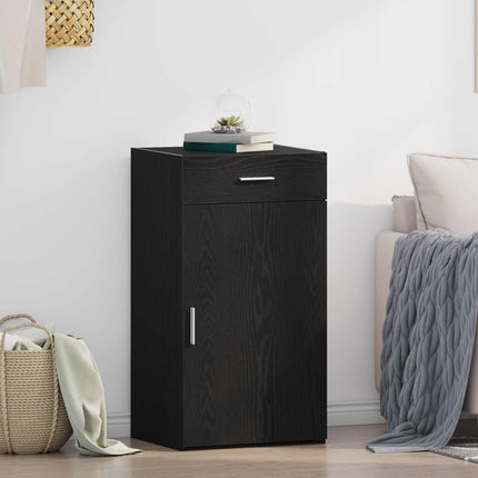 Sideboard med låda Svart Ek 50 x 42,5 x 93 cm