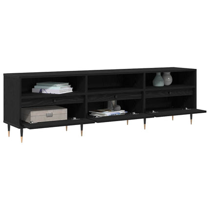 TV-skåp 150 x 30 x 45 cm Svart Ek Konstruerat trä