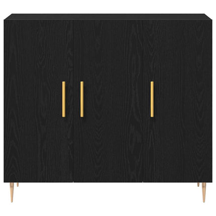 Sideboard Svart Ek 90 x 34 x 80 cm Konstruerat trä