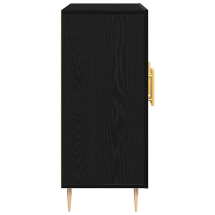 Sideboard Svart Ek 90 x 34 x 80 cm Konstruerat trä