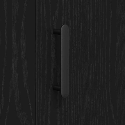 Sideboard Svart Ek 90 x 34 x 80 cm Konstruerat trä