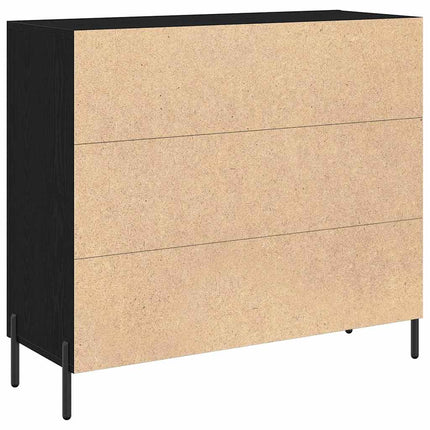 Sideboard Svart Ek 90 x 34 x 80 cm Konstruerat trä