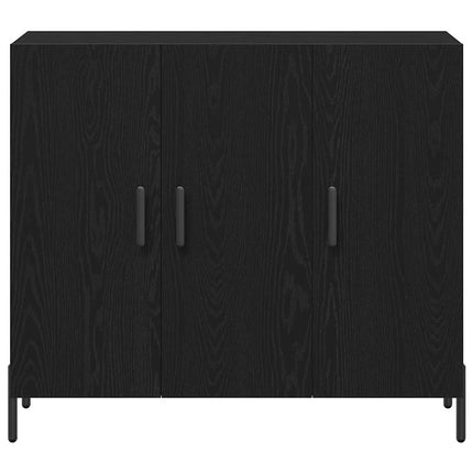 Sideboard Svart Ek 90 x 34 x 80 cm Konstruerat trä