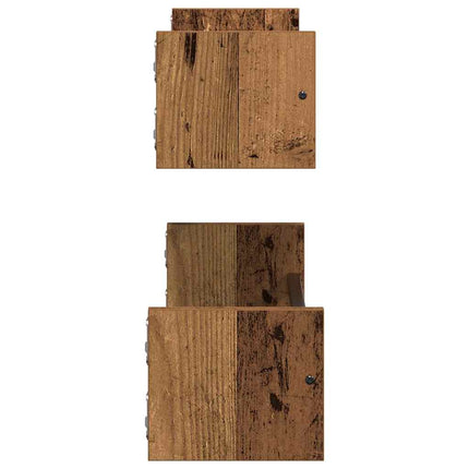 Vägg hylla Väggmonterad 2 pcs Gammalt trä 60 x 16 x 14 cm