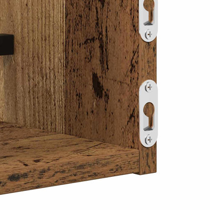 Vägg hylla Väggmonterad 2 pcs Gammalt trä 80 x 16 x 14 cm