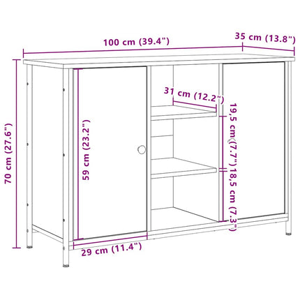 Sideboard Gammalt trä 100 x 35 x 70 cm