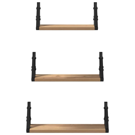 Vägg hylla Väggmonterad med lagring 3 pcs Rökek