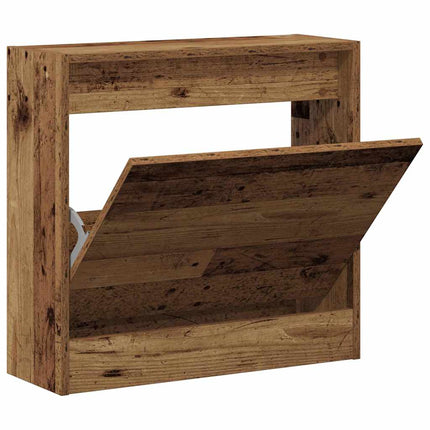 Skoskåp 60 x 21 x 57 cm Konstruerat trä Gammalt trä