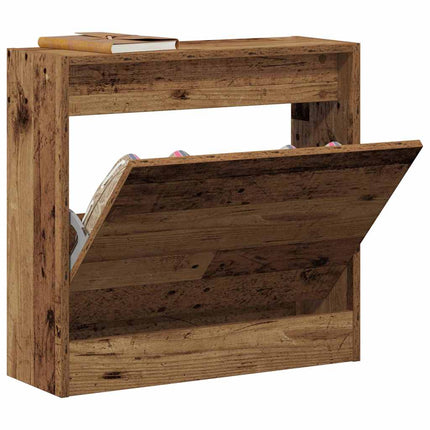 Skoskåp 60 x 21 x 57 cm Konstruerat trä Gammalt trä