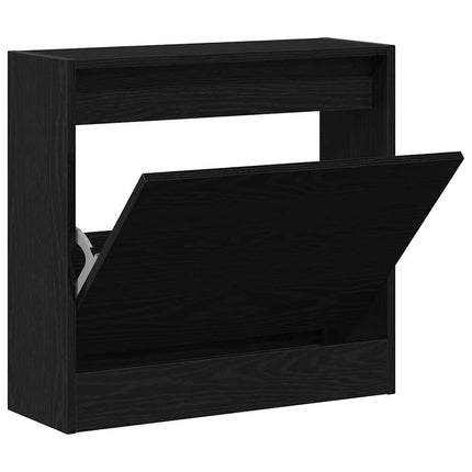 Skoskåp 60 x 21 x 57 cm Konstruerat trä Svart Ek
