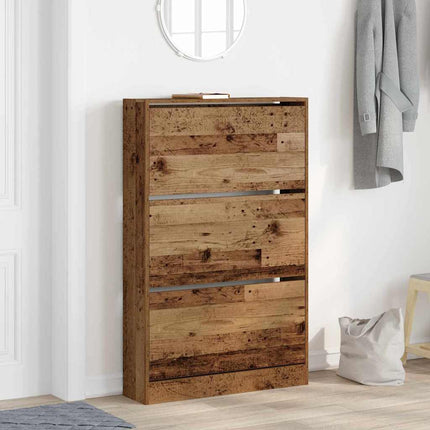 Skoskåp med dörr Gammalt trä 80 x 21 x 125,5 cm Konstruerat trä