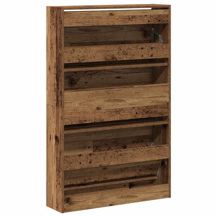Skoskåp med dörr Gammalt trä 80 x 21 x 125,5 cm Konstruerat trä
