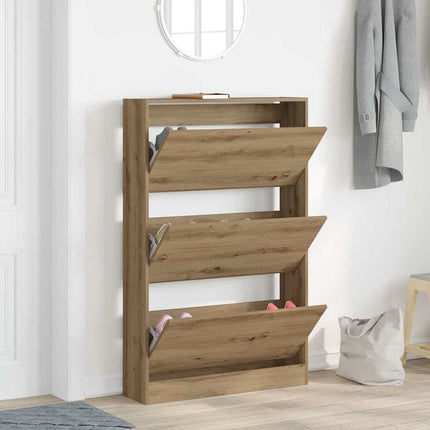 Skoskåp med hylla Artisan Ek 80 x 21 x 125,5 cm Konstruerat trä