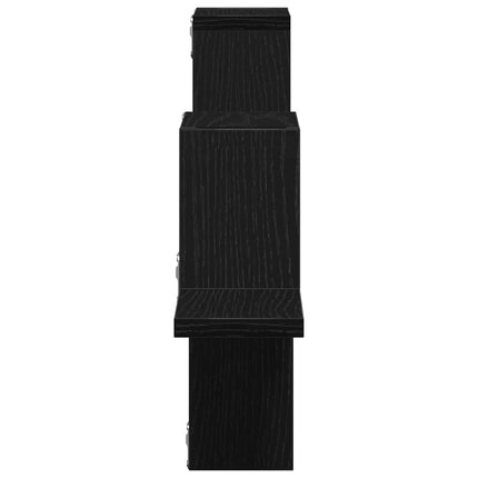Vägg hylla Väggmonterad med lagring Svart Ek 104.5 x 43 x 10 cm