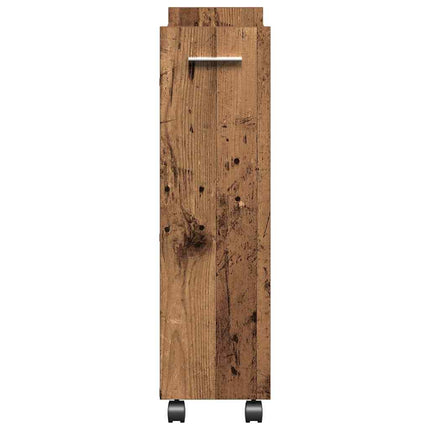 Skåp med hjul Gammalt trä 60 x 22 x 79 cm