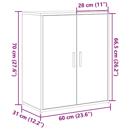 Skänk gammalt trä 60x31x70 cm konstruerat trä