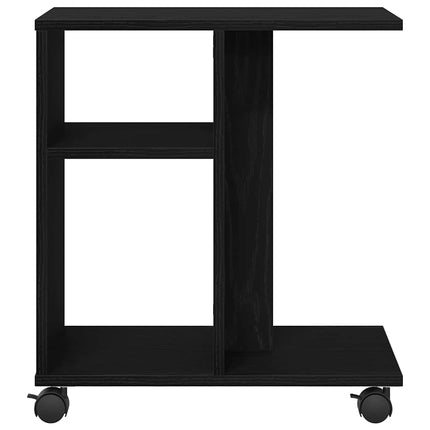 Sidobord med hylla Svart ek 50 x 30 x 55 cm Konstruerat trä