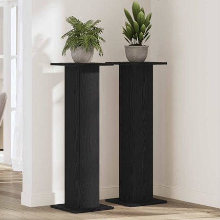 Växtställ 2 pcs Svart Ek 30 x 30 x 95 cm Konstruerat trä