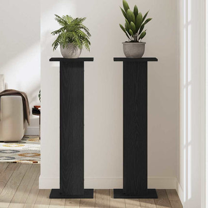 Växtställ 2 pcs Svart Ek 30 x 30 x 95 cm Konstruerat trä