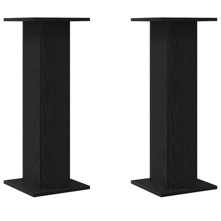Växtställ 2 pcs Svart Ek 30 x 30 x 80 cm Konstruerat trä