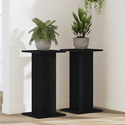 Växtställ 2 pcs Svart Ek 30 x 30 x 60 cm Konstruerat trä