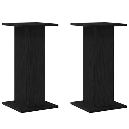 Växtställ 2 pcs Svart Ek 30 x 30 x 60 cm Konstruerat trä