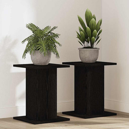 Växtställ 2 pcs Svart Ek 30 x 30 x 40 cm Konstruerat trä