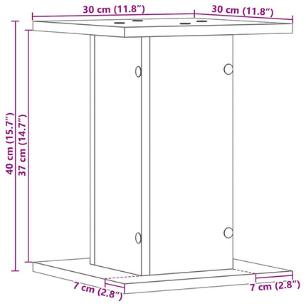 Växtställ 2 pcs Svart Ek 30 x 30 x 40 cm Konstruerat trä