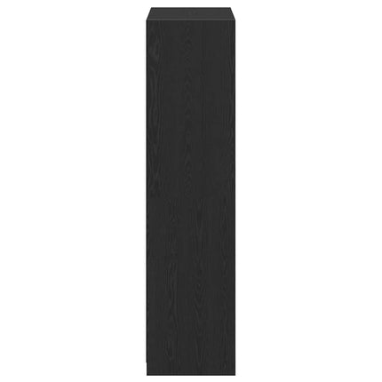 Garderob med hylla Svart Ek 80 x 50 x 200 cm Konstruerat trä