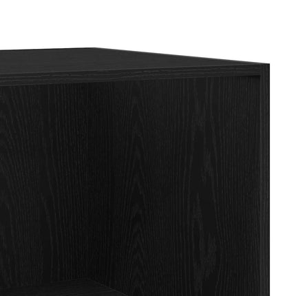Garderob med hylla Svart Ek 50 x 50 x 200 cm Konstruerat trä
