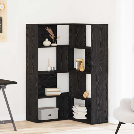 Garderob 6 nivåer 85 x 85 x 140 cm Konstruerat trä Svart Ek