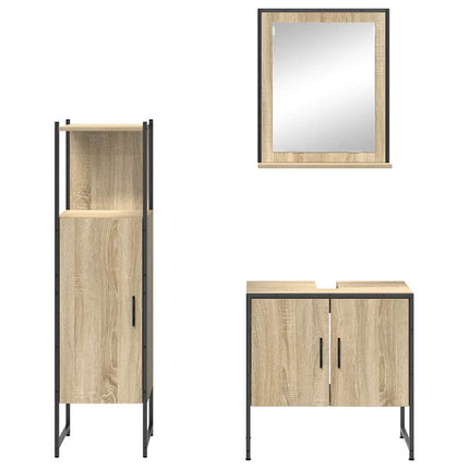 Badrumsmöbelset 3 st Brun 60 x 33 x 60 cm Konstruerat trä
