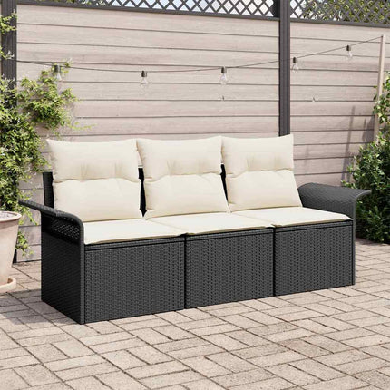 Soffset med kudde 3 pcs Svart konstrotting