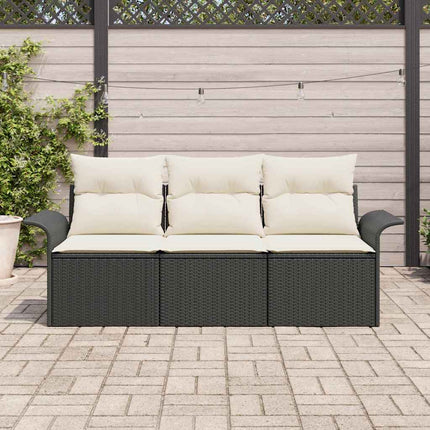 Soffset med kudde 3 pcs Svart konstrotting