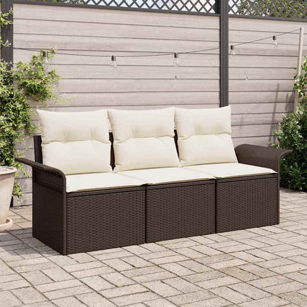 Soffset med kudde 3 pcs Brun och Kräm konstrotting