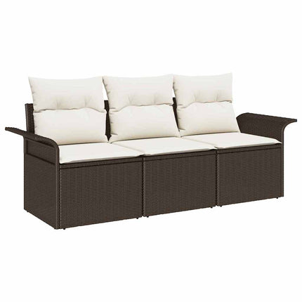 Soffset med kudde 3 pcs Brun och Kräm konstrotting