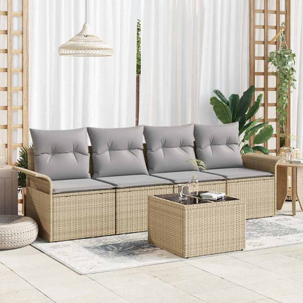 Soffset med kudde 5 pcs Beige konstrotting