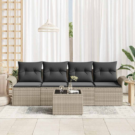 Soffset med kudde 5 pcs Ljusgrå konstrotting
