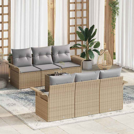 Trädgårdsoffset 7 st Beige konstrotting