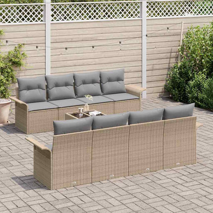 Trädgårdsoffset 9 st Beige konstrotting