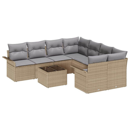 Trädgårdsoffset 9 st Beige konstrotting