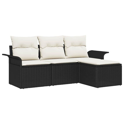 Soffset med kudde 4 pcs Svart och kräm konstrotting