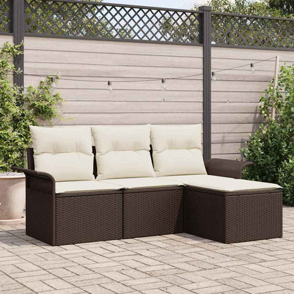 Soffset med kudde 4 pcs Brun och Kräm konstrotting