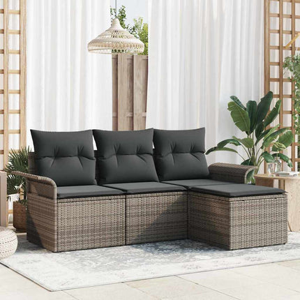 Soffset med kudde 4 pcs Grå konstrotting