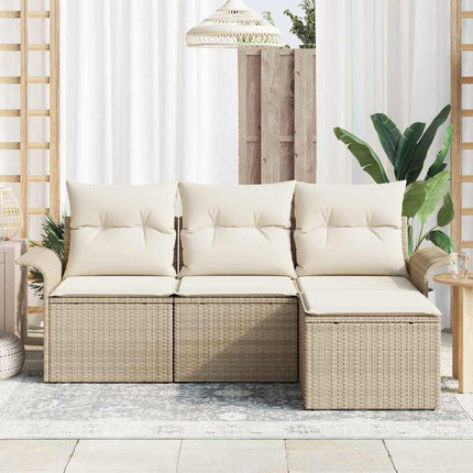 Soffset med kudde 4 pcs Beige konstrotting