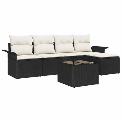 Utomhussoffa 6 st Svart konstrotting