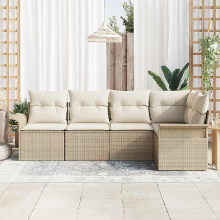 Trädgårdsoffset med kudde 5 pcs konstrotting