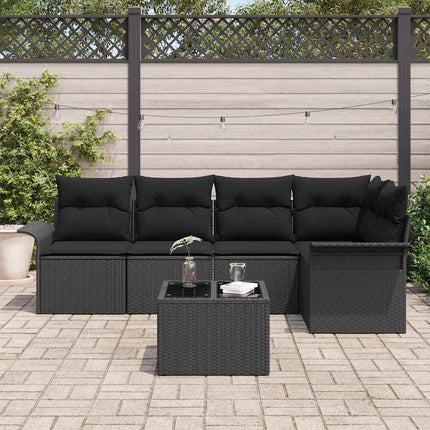 Trädgårdsoffset med kudde 6 pcs konstrotting